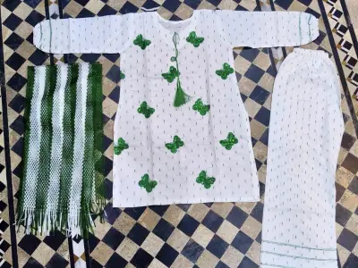 14 August 3-Piece Embroidered Cotton Lawn Suit - Green | Standard Size - photo 3