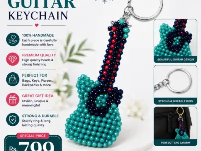 Handmade Guitar Beads Keychain | Premium Quality | HandiMkcra - photo 1