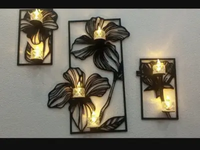 Black Flower Wall Decor Set for Home Modern Elegance🎊