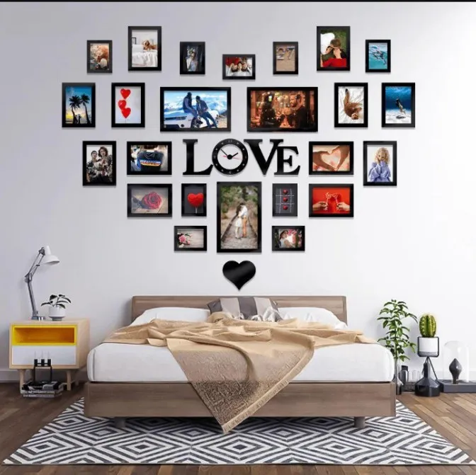 Love Wall Clock with Heart Design for Home Decor