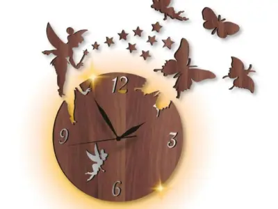 Fairy Butterfly Wall Clock with Backlight for Living Room - photo 1