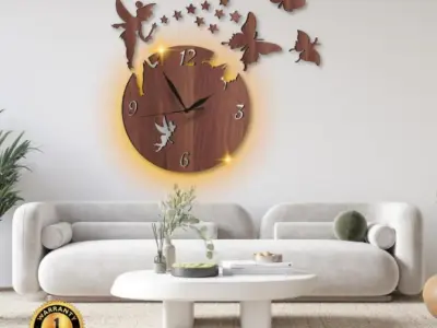 Fairy Butterfly Wall Clock with Backlight for Living Room - photo 2