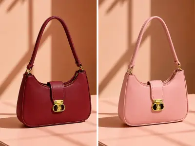 ✨ Stylish Women’s Shoulder Handbag | Premium Leather Look | Burgundy & Pink