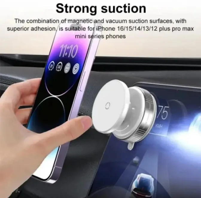 Magnetic Car Phone Holder - 360° Rotating Dashboard Mount, Universal Compatibili