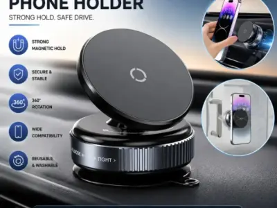 Magnetic Car Phone Holder - 360° Rotating Dashboard Mount, Universal Compatibili - photo 2