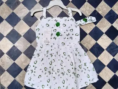 14 Augest 2 Pce Girl's Fancy Frock And Trouser set - photo 4
