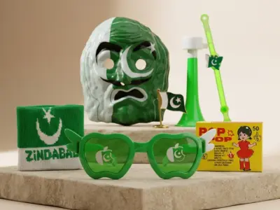 14th August Azaadi Kids Bundle 7Pcs ABS Green Pakistan Flag - photo 2