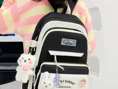 Purple Pink Multicolor Casual Backpack for College Girls - photo 4