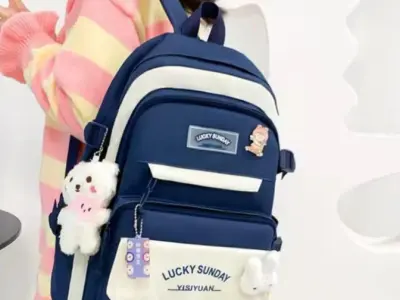 Purple Pink Multicolor Casual Backpack for College Girls - photo 5