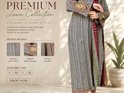 Elegant Black Printed Lawn 3 Piece Suit for Women | Premium Summer Collection - photo 1