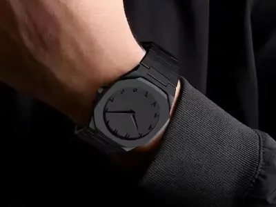 Black carbon fiber men's decent watch - photo 1