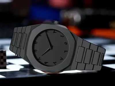 Black carbon fiber men's decent watch - photo 3