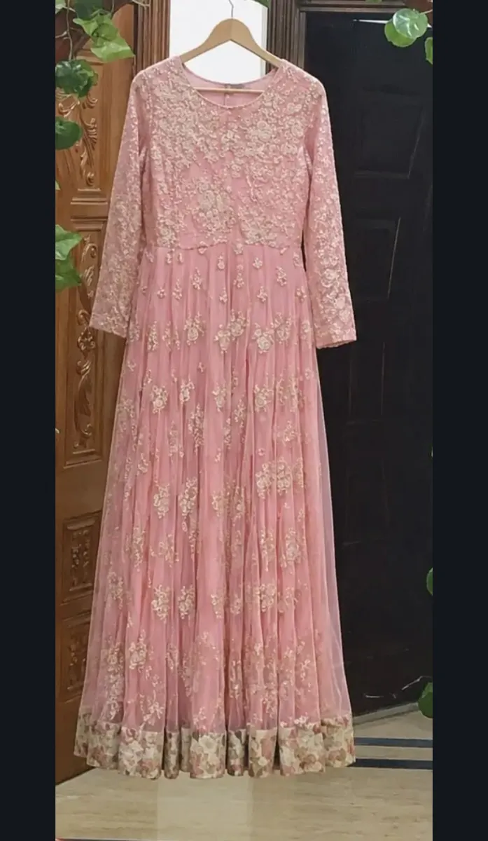 Long mexi from ethnc light pink colour small size