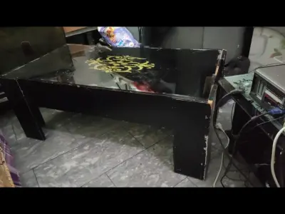 Black Glass Top center Table/coffee table -Used - photo 2