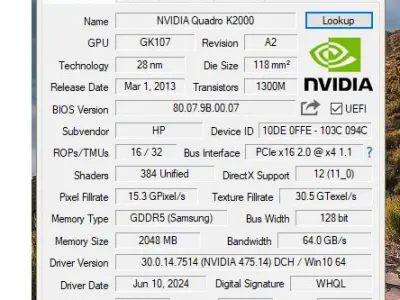 Nvidia Quadro K2000 2gb graphic card - photo 3