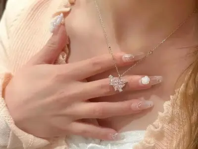 Silver plated and necklace for women - photo 2