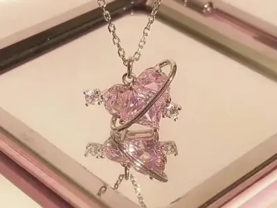 Silver plated and necklace for women - photo 3