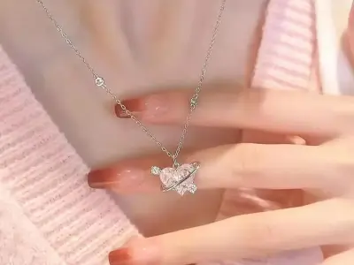 Silver plated and necklace for women - photo 5