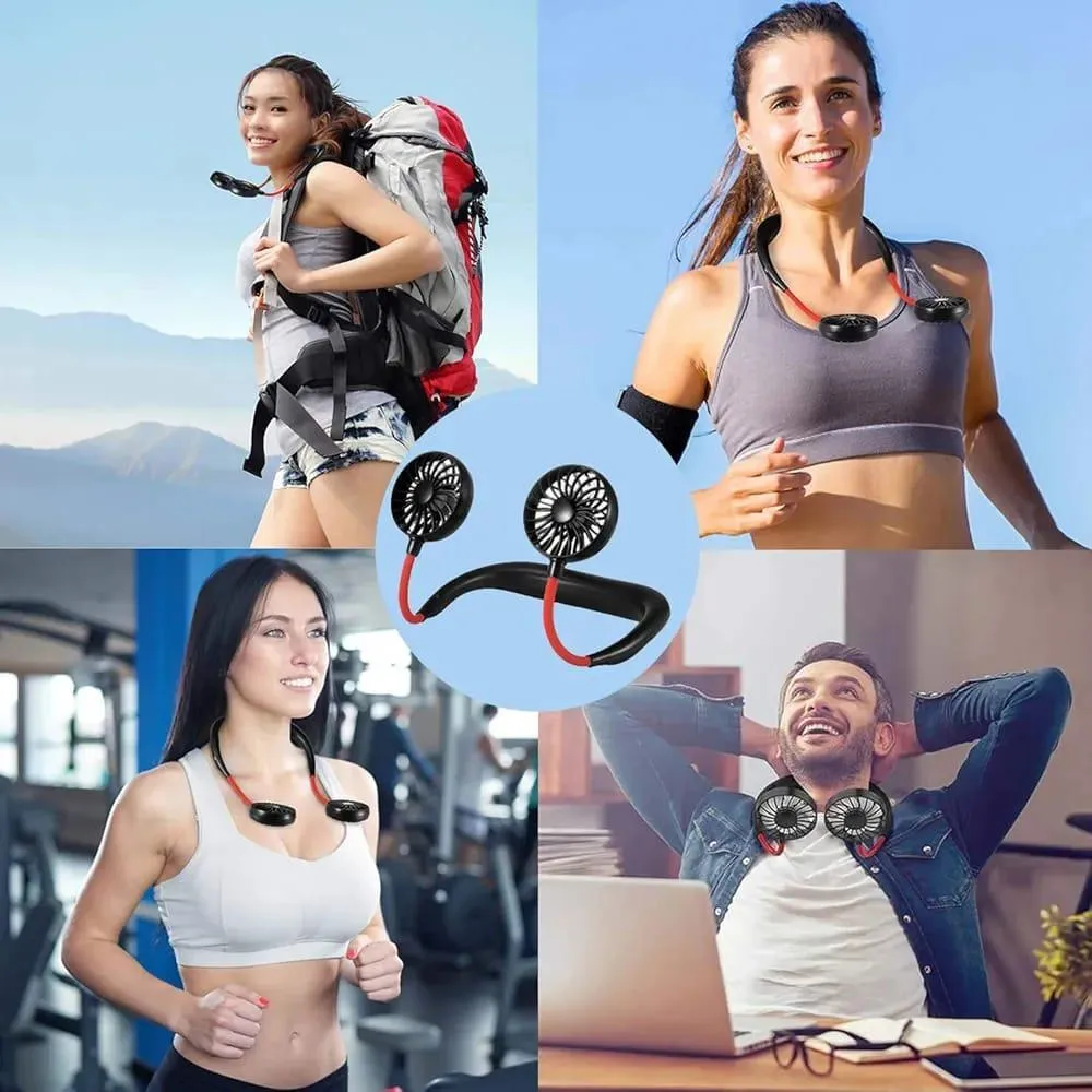Portable Foldable Neck Fan – Powerful Hands-Free Cooling Fan | Rec