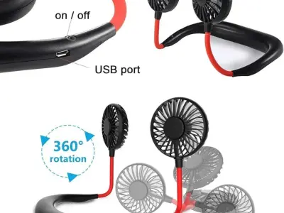 Portable Foldable Neck Fan – Powerful Hands-Free Cooling Fan | Rec
 - photo 3