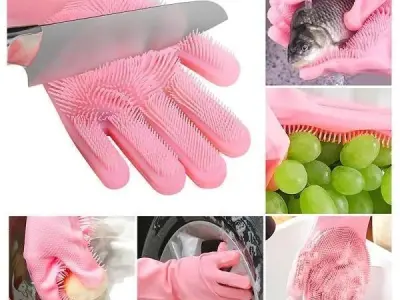 Silicon kitchen gloves for cleaning and safety - photo 1