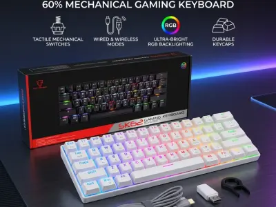 Motospeed SK62 Wireless Mechanical Keyboard | RGB | Triple Mode | - photo 2