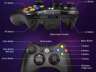Xbox 360 Wireless Controller - 2.4GHz Wireless with USB Receiver - photo 9