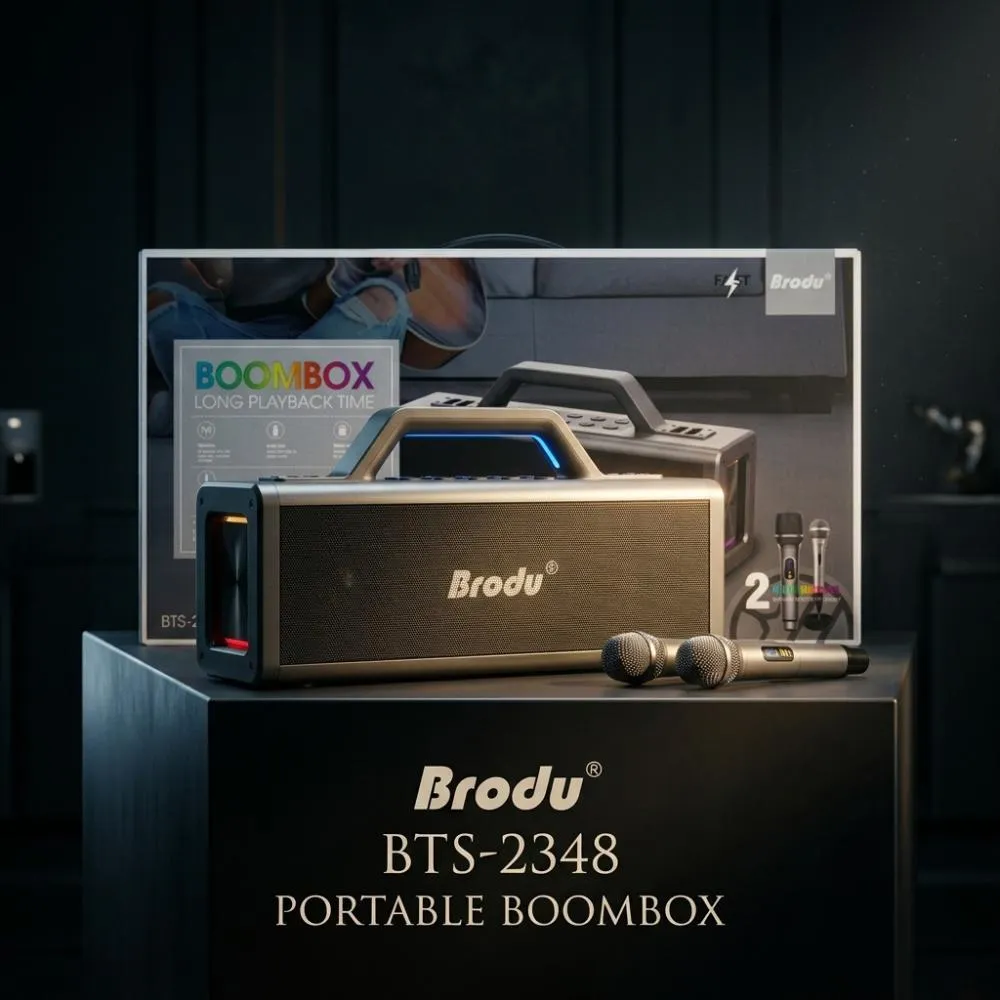 Brodu BTS-2348 100W Boommax speaker | 2 mic | RGB lights