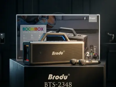 Brodu BTS-2348 100W Boommax speaker | 2 mic | RGB lights - photo 1
