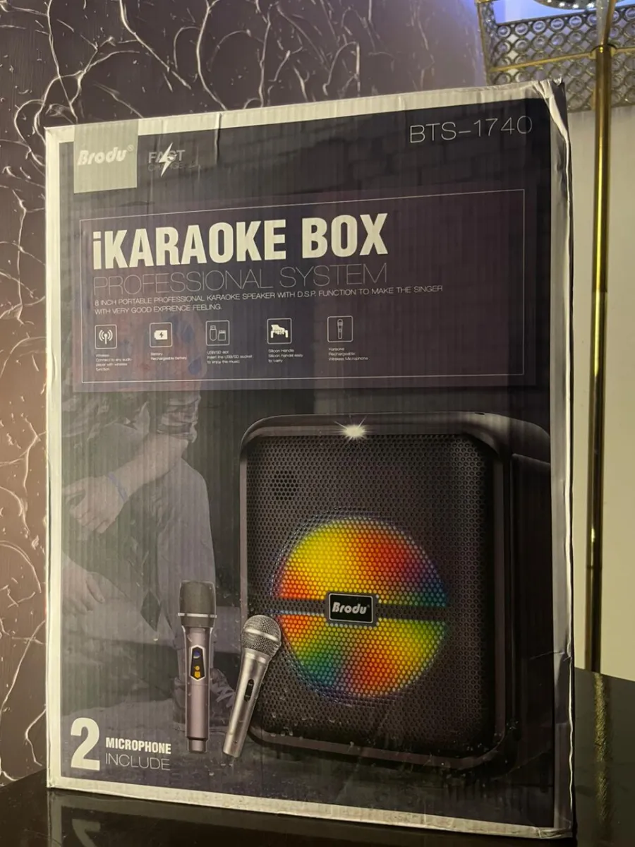 Brodu BTS-1740 Professional Karaoke Box - 8 Inch Speaker (2 Mics