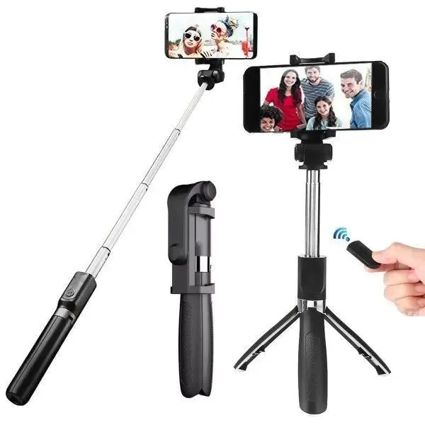 Foldable Selfie Stick with LED Light & Bluetooth Remote | Tripod Stand for Mobile