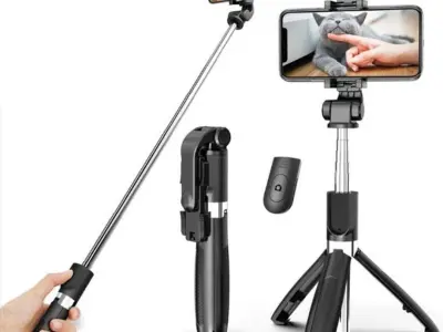 Foldable Selfie Stick with LED Light & Bluetooth Remote | Tripod Stand for Mobile - photo 4