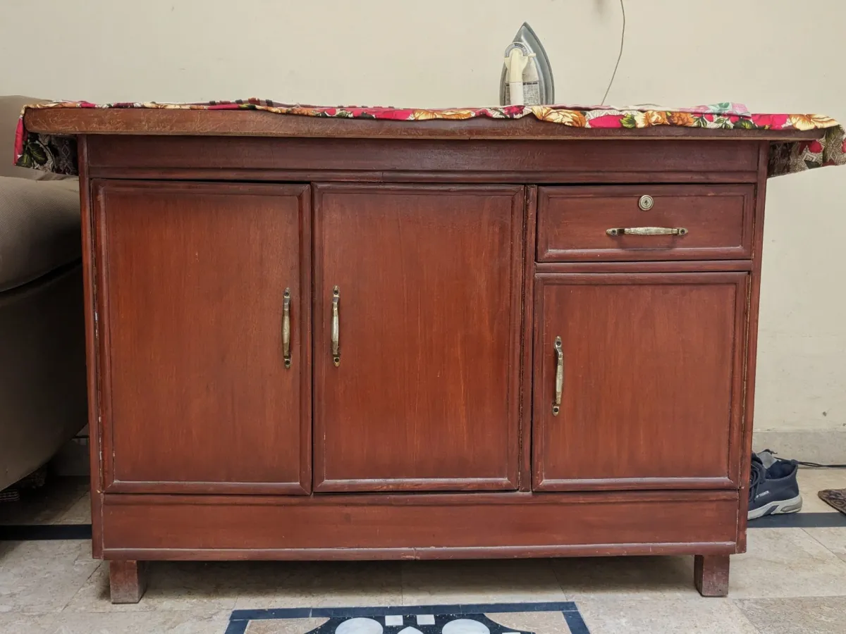 Wooden Iron Stand with Storage Cabinet for Sale in Lahore