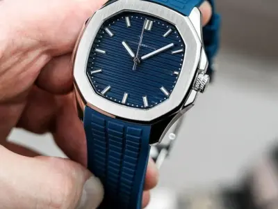Men's Water Resistant Quartz Watch with Textured Rubber Strap - photo 4
