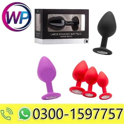New Elegant Diamond Silicone Anal Plug Large In Karachi - 03001597757