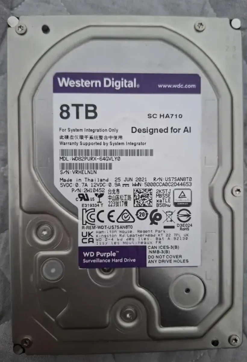 WD Purple 8TB Surveillance Hard Drive - 8TB HDD - Western Digital