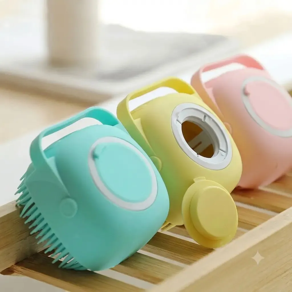Premium silicon bath and body brush with built in soap dispenser