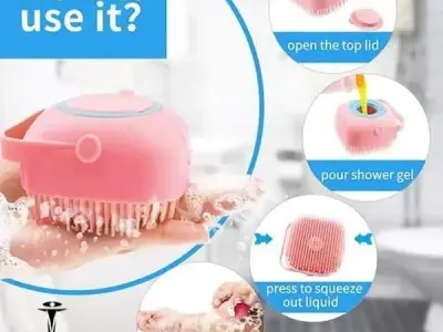 Premium silicon bath and body brush with built in soap dispenser - photo 2