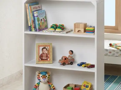 White Wooden Multipurpose Storage Rack | Bookshelf, Toy & Decoration Rack - photo 2