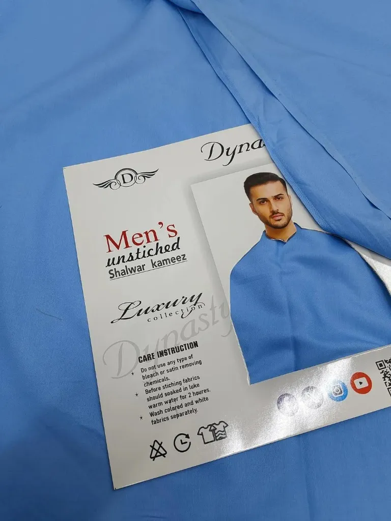 🔥 Premium Blue Wash & Wear Suit for Men | Elegant & Stylish Unstitched Suit