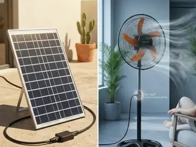 Solar Standing Fan with Solar Panel Kit - photo 1