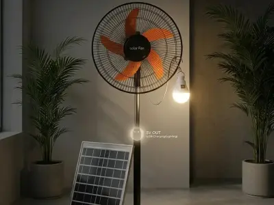 Solar Standing Fan with Solar Panel Kit - photo 2