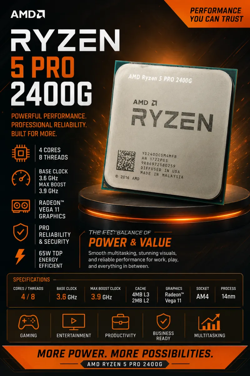 AMD Ryzen 5 PRO 2400G Processor with Vega 11 for Sale in Rawalpindi