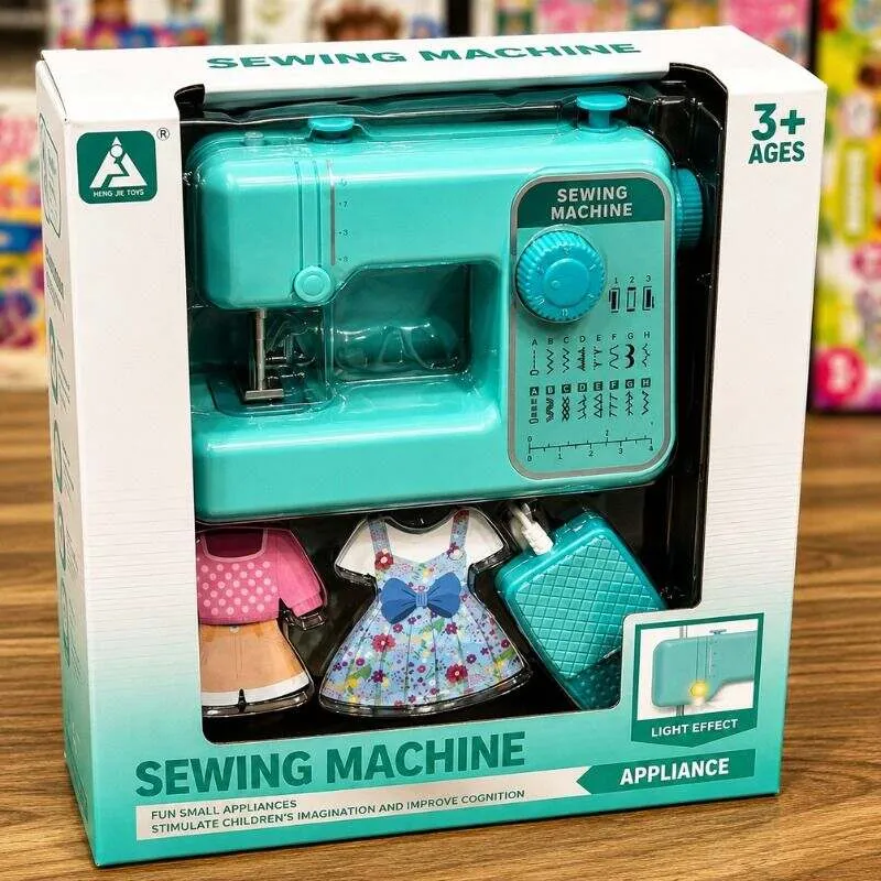 Kids Pretend Play Sewing Machine Toy with Light & Accessories
