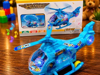 360° Rotating Musical Helicopter Toy with LED Lights Sound

