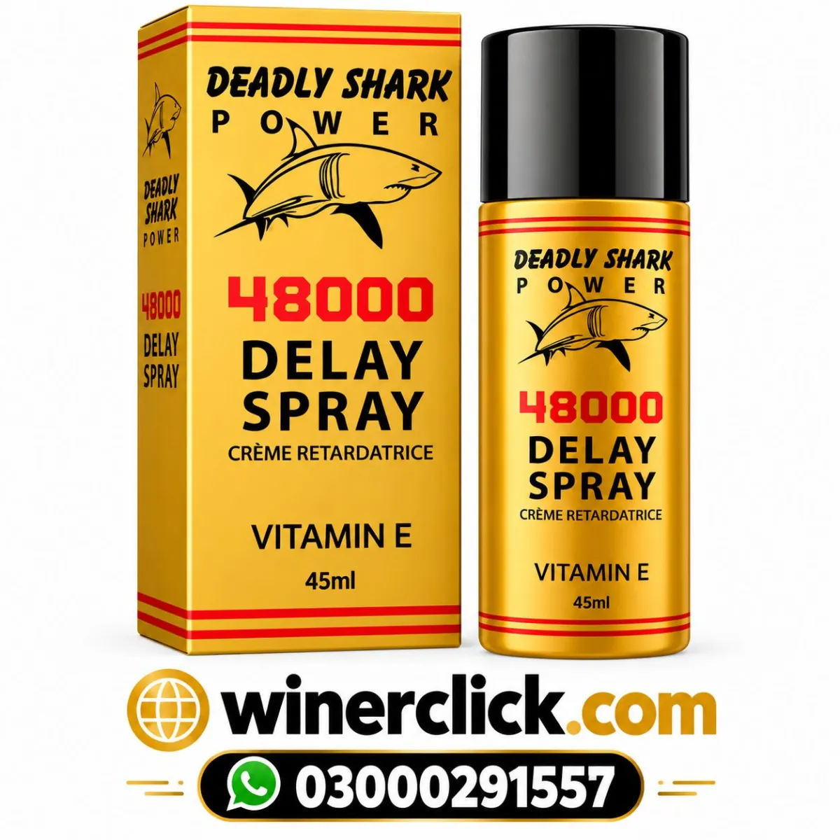 Deadly Shark Power 48000 Delay Spray for Men with Vitamin E in Islamabad - 03000291557