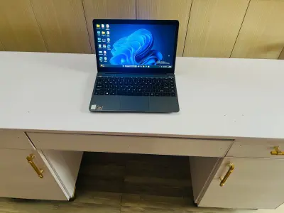 Modern White Study Table with Golden Handles – 68 Inches - photo 1
