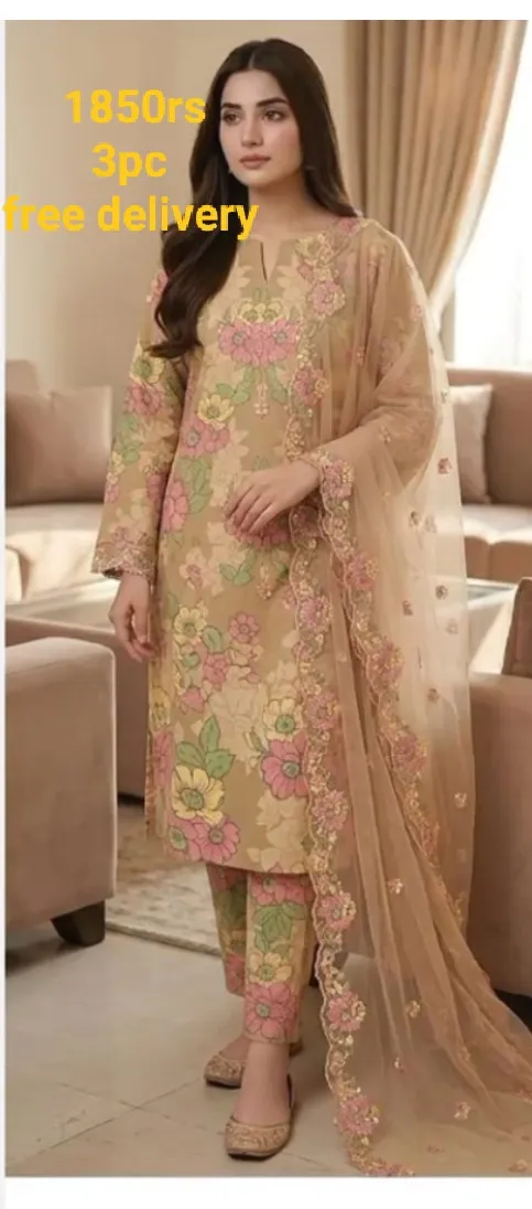 New 3-Piece Unstitched Suit – Wash & Wear Fabric