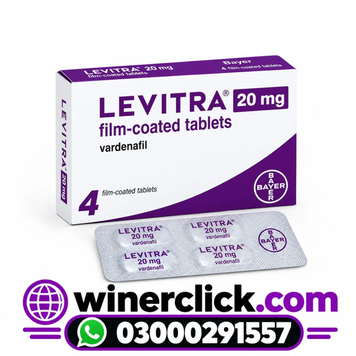 Levitra 20mg 4 Tablets | Fast ED Relief in Karachi - 03000291557