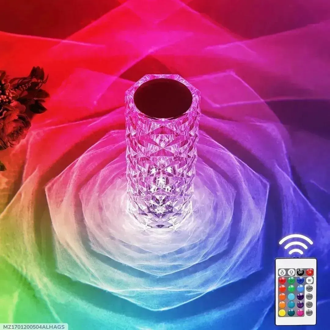 Rechargeable multi colour table lamp with remote control